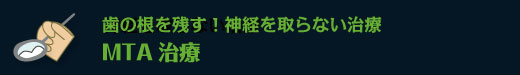 歯の根を残す！神経を取らない治療　MTA