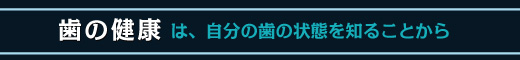 歯の健康は、自分の歯の状態を知ることから