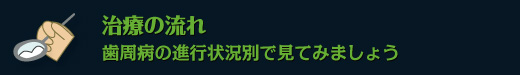 歯周病の進行状況別で見てみましょう　治療の流れ