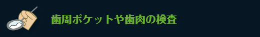 歯周ポケットや歯肉の検査