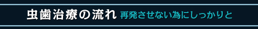 虫歯治療の流れ　再発させない為にしっかりと