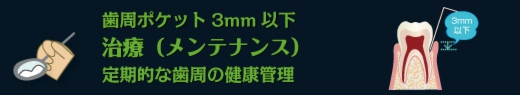 歯周ポケット3mm以下　治療（メンテナンス）定期的な歯周の健康管理